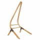 LA SIESTA - Chaise-Hamac Comfort HABANA Onyx en coton bio + Support bois Universel CALMA Nature pour hamac chaise